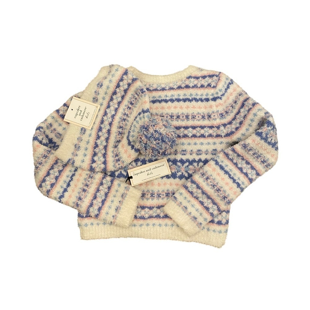 Cupcakes And Cashmere Kids Fair Isle Sweater And Hat Set Nwt Size M 7-8 — image 2 of 6